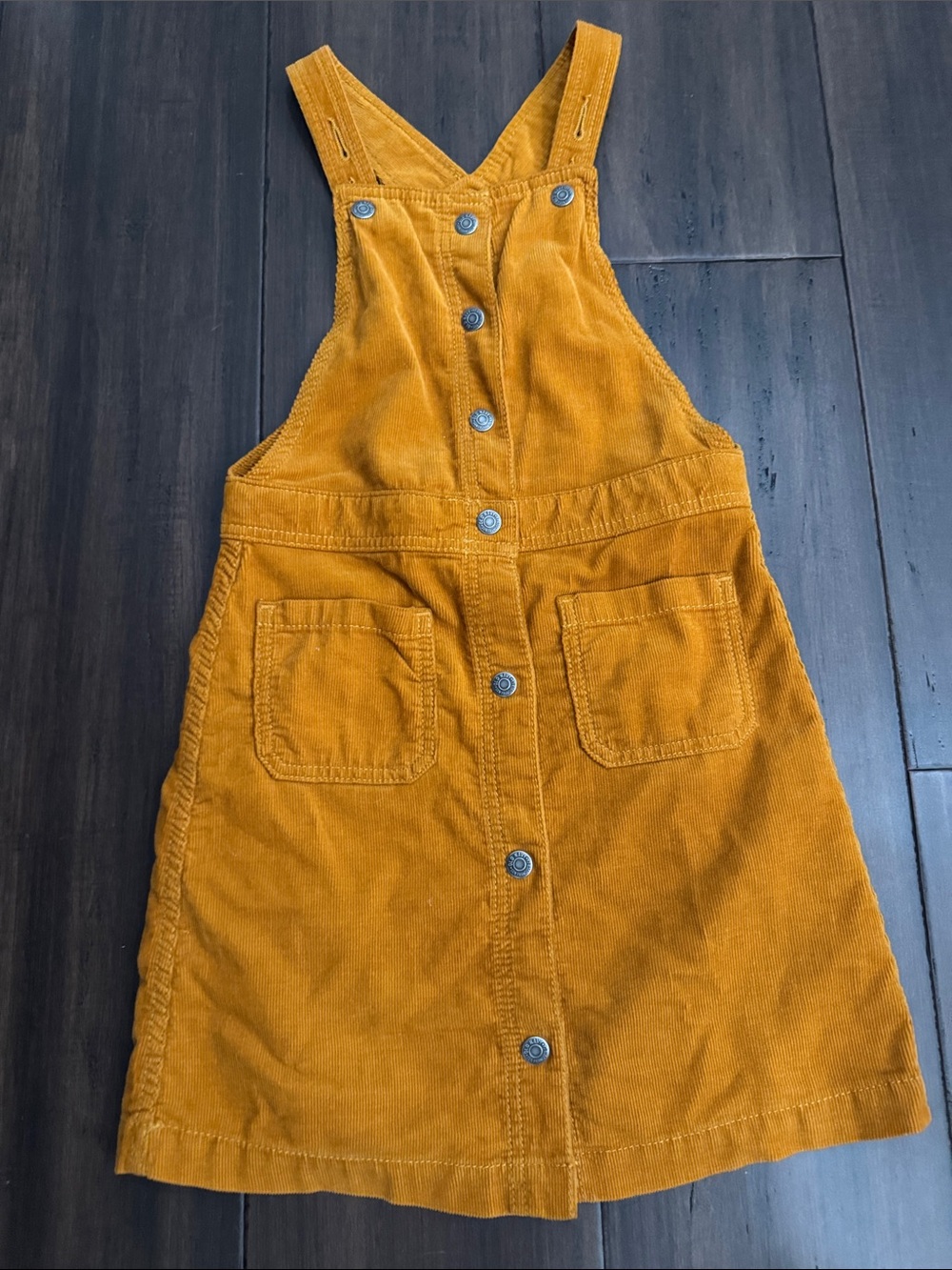 Old Navy Mustard Yellow Corduroy Overall Dress
